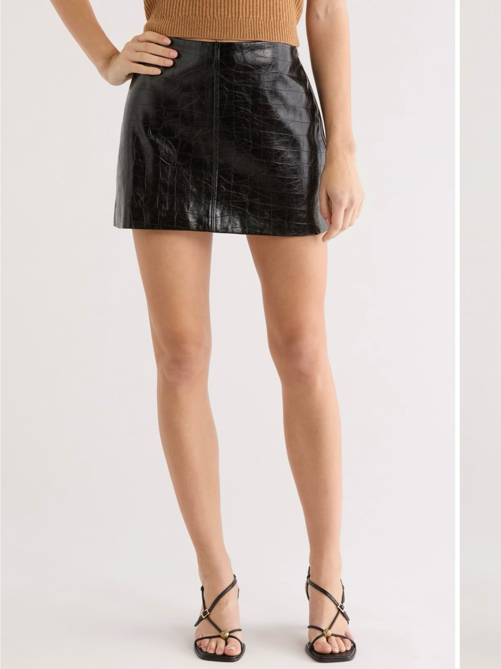 Astr the Label Savana Faux Leather Mini Skirt